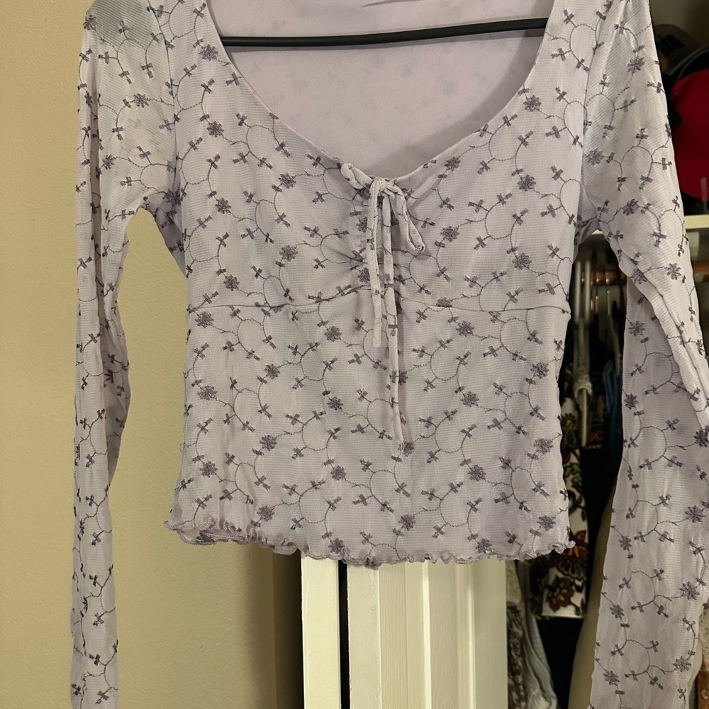 Floral Lavender Long Sleeve Top